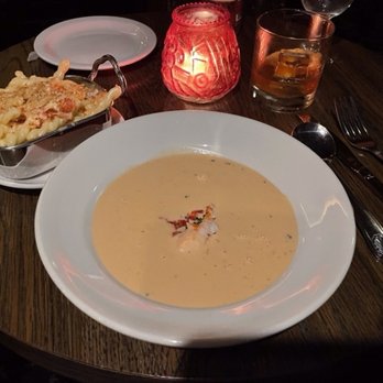The Cellar Restaurant - Lobster Bisque and lobster Mac and cheese - French Near Me - Fullerton, California