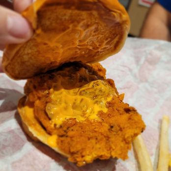 Jollibee - Spicy chicken sandwich - nice, soft bun - Chicken Shop Near Me - San Antonio, Texas
