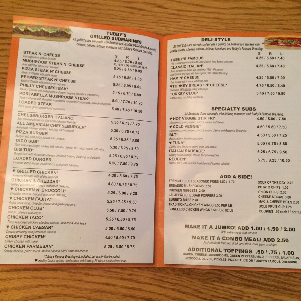 Tubby's Sub Shops - Menu - Salad Near Me - Sterling Heights, Michigan Tubby's Sub Shops - Menu - Salad Near Me - Sterling Heights, Michigan