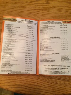Menu photo 1 Tubby's Sub Shops Sterling Heights, MI Menu photo 1 Tubby's Sub Shops Sterling Heights, MI