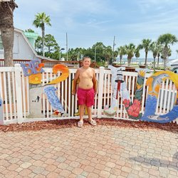 Carrabelle Beach RV Resort - The cute sign they had in the pool area