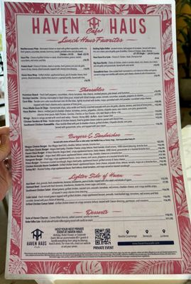 Menu photo 1 Haven Haus Cafe La Verne, CA