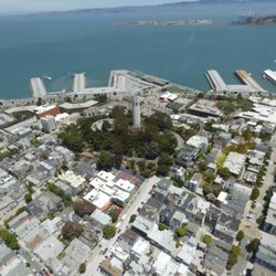 Coit Tower and the waterfront.