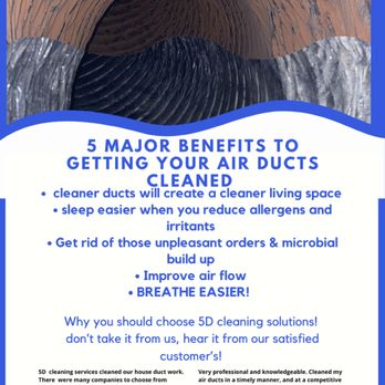 5D Cleaning Solutions - Major benefits to getting your air ducts cleaned. - Air Duct Cleaning Near Me 5D Cleaning Solutions - Major benefits to getting your air ducts cleaned. - Air Duct Cleaning Near Me