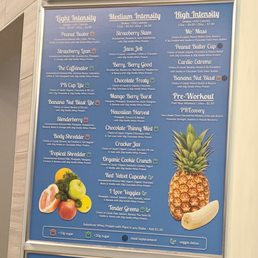 Shake bar menu Shake bar menu