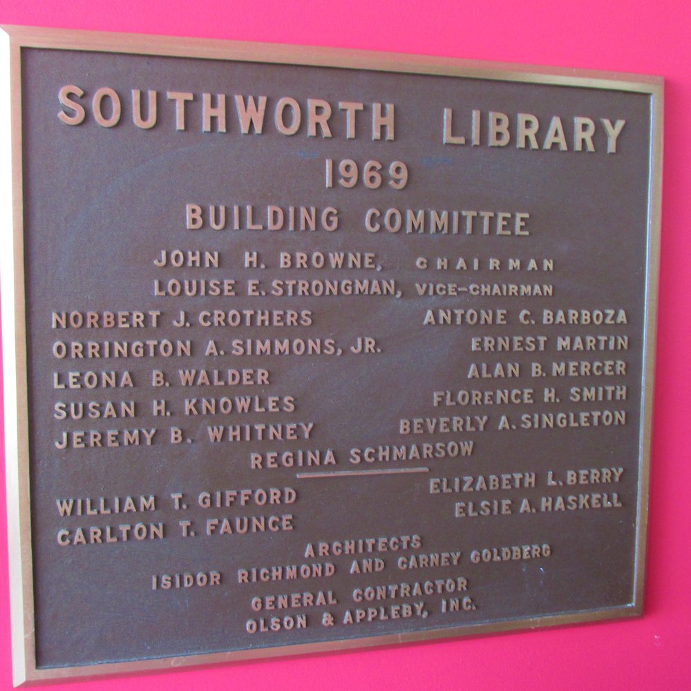 Southworth Library - Always nice to have a plaque - Libraries Near Me - Dartmouth, Massachusetts