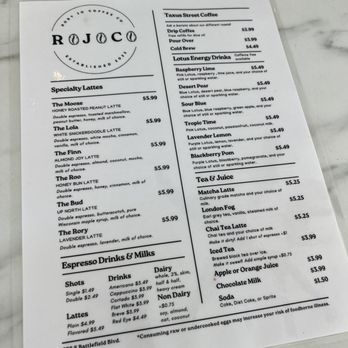 RoJo Coffee - Drink menu - Coffee & Tea Near Me - Chesapeake, Virginia