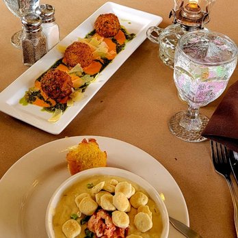 The Common Man Restaurant - Risotto Balls & Lobster Corn Chowder - American Near Me - Lincoln, New Hampshire The Common Man Restaurant - Risotto Balls & Lobster Corn Chowder - American Near Me - Lincoln, New Hampshire