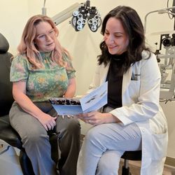 Horizon Eye Specialists & Lasik Center - Dr. Angela Kovacik reviewing cataract surgery options.