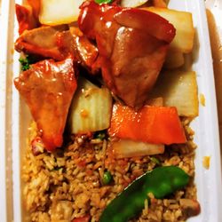 Woks Chinese Restaurant - Roast Pork with Chinese Vegetables Dinner Combo