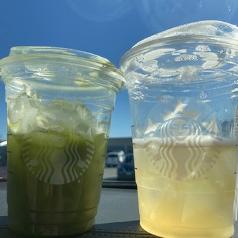 Starbucks - Green Tea Matcha (left) and Green Tea Lemonade (right) - Coffee & Tea Near Me - Roswell, Georgia Starbucks - Green Tea Matcha (left) and Green Tea Lemonade (right) - Coffee & Tea Near Me - Roswell, Georgia