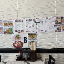 Menus on wall Menus on wall