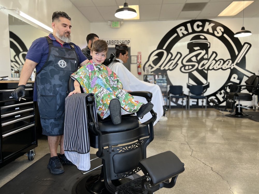 Ricks Old School Barber Shop Logo