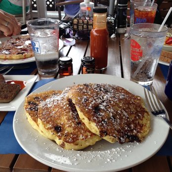 Blu Island Bistro - Chocolate chip Pancakes and scrapple - New American Near Me - Venice, Florida Blu Island Bistro - Chocolate chip Pancakes and scrapple - New American Near Me - Venice, Florida