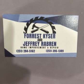 Forrest Kyser And Jeffrey Rabren - Business card from these two great guys - Drywall Installation & Repair Near Me Forrest Kyser And Jeffrey Rabren - Business card from these two great guys - Drywall Installation & Repair Near Me