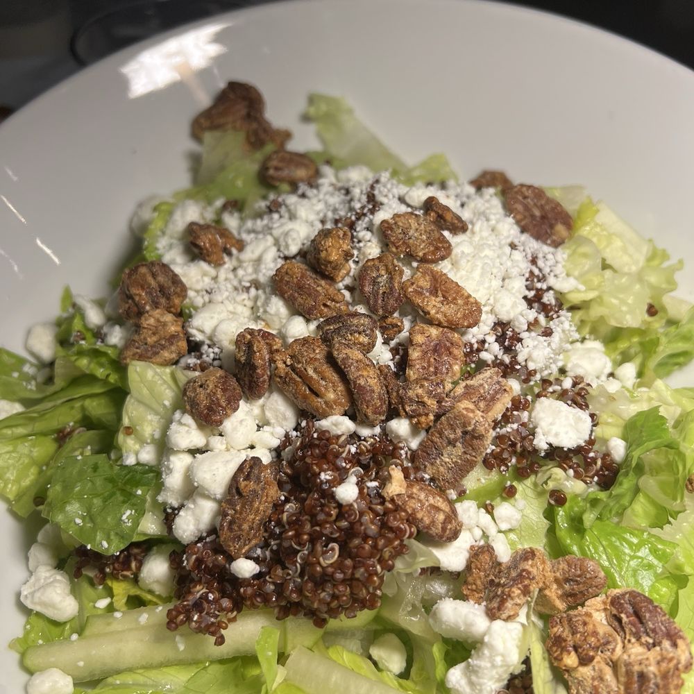 Apple quinoa salad with romaine lettuce instead of spinach