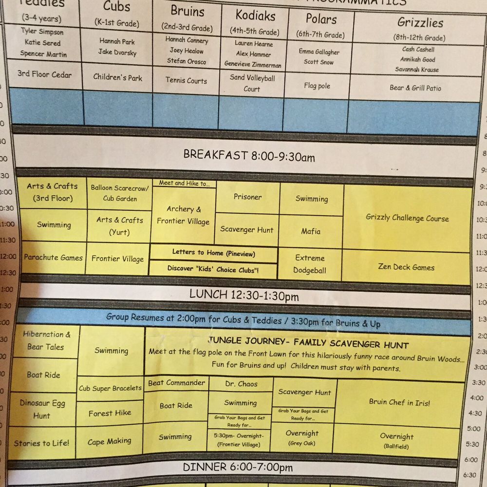 Ucla Bruin Woods - Schedule of activities - Vacation Rentals Near Me - Lake Arrowhead, California Ucla Bruin Woods - Schedule of activities - Vacation Rentals Near Me - Lake Arrowhead, California