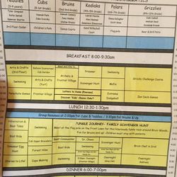 Ucla Bruin Woods - Schedule of activities