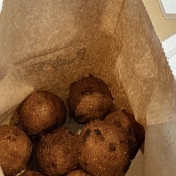 Rusty Bellies - Complimentary hush puppies are the best / ask for a dipping sauce - Seafood Near Me - Tarpon Springs, Florida Rusty Bellies - Complimentary hush puppies are the best / ask for a dipping sauce - Seafood Near Me - Tarpon Springs, Florida