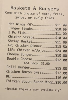 Menu photo 3 Woody's Craigmont, ID Menu photo 3 Woody's Craigmont, ID