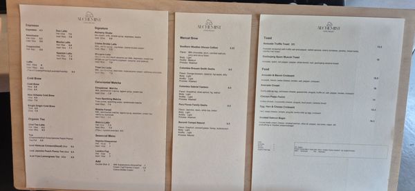 Menu photo 5 Alchemist Coffee Project Los Angeles, CA