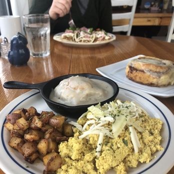 Two Dollar Radio Headquarters - Denny's Slam, cinnamon roll, and tacos - Bookstores Near Me - Columbus, Ohio