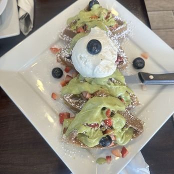 Aragon House Cafe - Matcha Waffles - Breakfast & Brunch Near Me - Bellflower, California