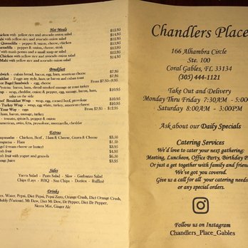 Chandlers Place - Menu October 2022 - Sandwiches Near Me - Coral Gables, Florida Chandlers Place - Menu October 2022 - Sandwiches Near Me - Coral Gables, Florida