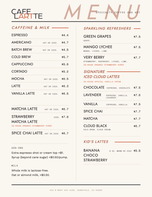 Menu photo 6 Cafe L-ART-TE Sunnyvale, CA Menu photo 6 Cafe L-ART-TE Sunnyvale, CA