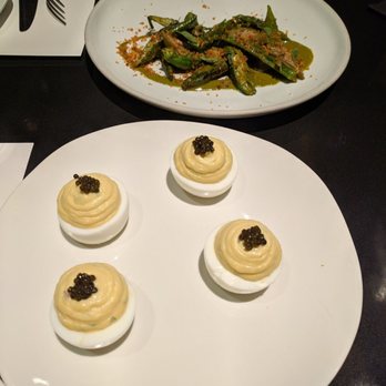 Mirador - Caviar Devil Eggs & Okra - New American Near Me - Dallas, Texas Mirador - Caviar Devil Eggs & Okra - New American Near Me - Dallas, Texas