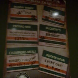 Mc Carthy's Irish Pub - Promociones