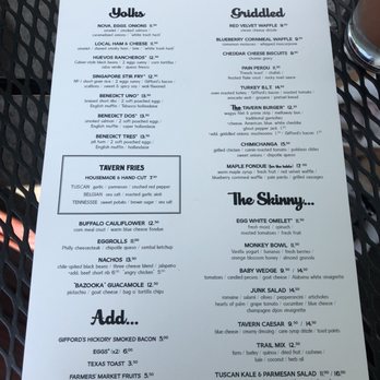 Tavern - The Menu at Brunch - New American Near Me - Nashville, Tennessee Tavern - The Menu at Brunch - New American Near Me - Nashville, Tennessee