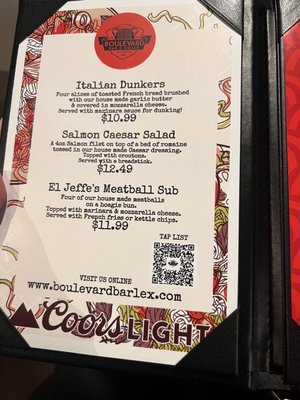 Menu photo 3 Boulevard Bar & Grille - Lexington Circle Pines, MN