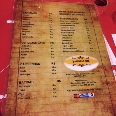 Menu photo 1 Varanda's Curitiba, PR
