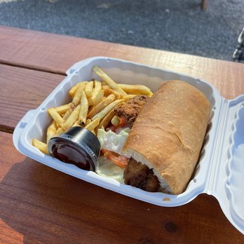 Glenwood Pines - Fish sandwich with a side of fries - American Near Me - Ithaca, New York