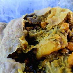 Trini Street Food - Curried Goat Roti