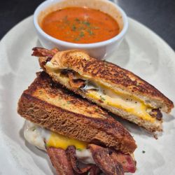 Vancosta's - Hot bacon and grilled cheese with homemade tomato soup