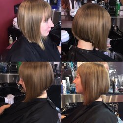 Floyd's 99 Barbershop - Dramatic Angled Bob with Bangs I did! Come see Bo at Floyds 99 on King Street