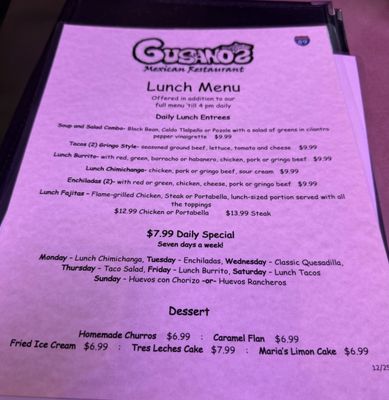 Menu photo 2 Gusanoz Mexican Restaurant Lebanon, NH Menu photo 2 Gusanoz Mexican Restaurant Lebanon, NH