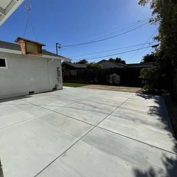 Alexander & Sons - Back: turf, concrete patio, cleared out planter space, stepping stones, gravel, decomposed granite - Masonry/Concrete Near Me - Campbell, California