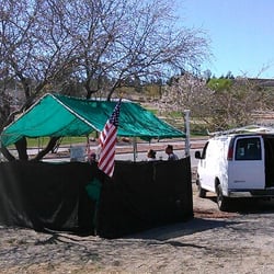 Sam's Hawaiian Bar B Que - This is what the stand looks like. Under the Mesquite tree after the second round a bout on the north side of the road.