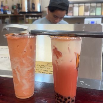 K Tea Boba - mango smoothie , milk tea strawberry - Korean Near Me - Houston, Texas