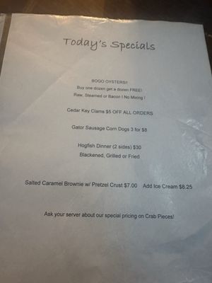 Menu photo 6 Seafood Seller & Cafe Crystal River, FL