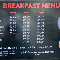 Charlie's Taco - Breakfast Menu