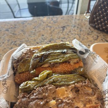 Verona Pizza - I got the steak and cheese with onions and long hots and it's definitely shareable with your best friend - Sandwiches Near Me - Maple Glen, Pennsylvania