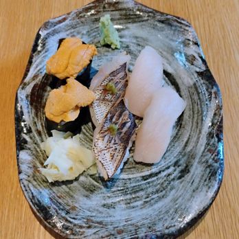 N Soto - Nigiri: Santa Barbara Uni ($22), Kamasu ($13), & Shiro Sake ($16) 04-04-2025 - Japanese Near Me - Los Angeles, California N Soto - Nigiri: Santa Barbara Uni ($22), Kamasu ($13), & Shiro Sake ($16) 04-04-2025 - Japanese Near Me - Los Angeles, California