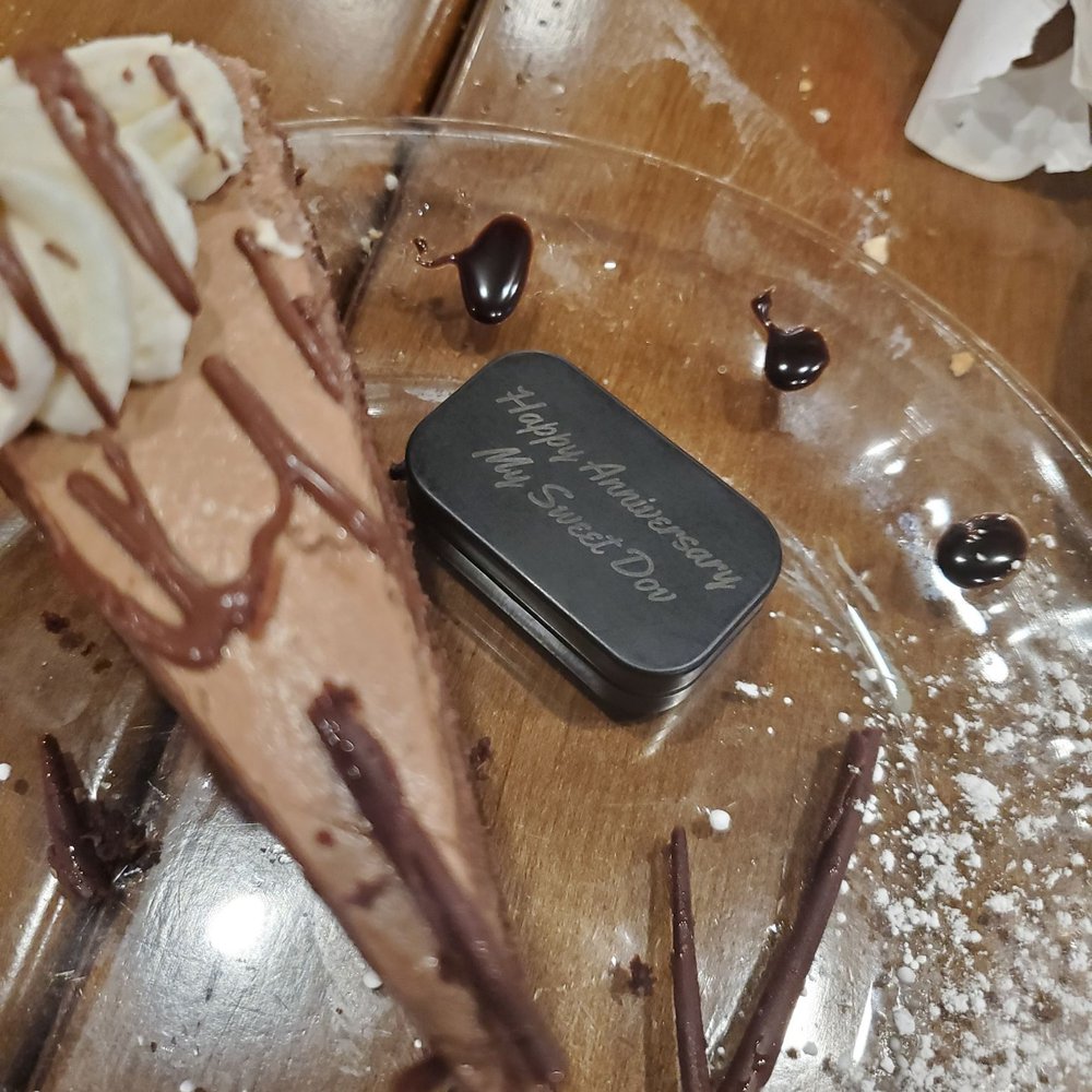 Roma Italian Bistro - Chocolate moose With 10 yr Anniversary gift - Italian Near Me - Lufkin, Texas Roma Italian Bistro - Chocolate moose With 10 yr Anniversary gift - Italian Near Me - Lufkin, Texas