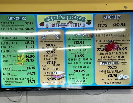 Menu photo 5 Chuchees Fruteria La Mesa, CA