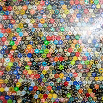Bearpaw River Brewery - bottlecaps in the bathroom - Breweries Near Me - Wasilla, Alaska