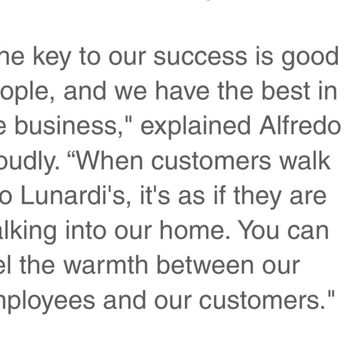 Lunardi's Markets - Verbiage from Lunardi's website about how great their people. - Grocery Near Me - Danville, California Lunardi's Markets - Verbiage from Lunardi's website about how great their people. - Grocery Near Me - Danville, California